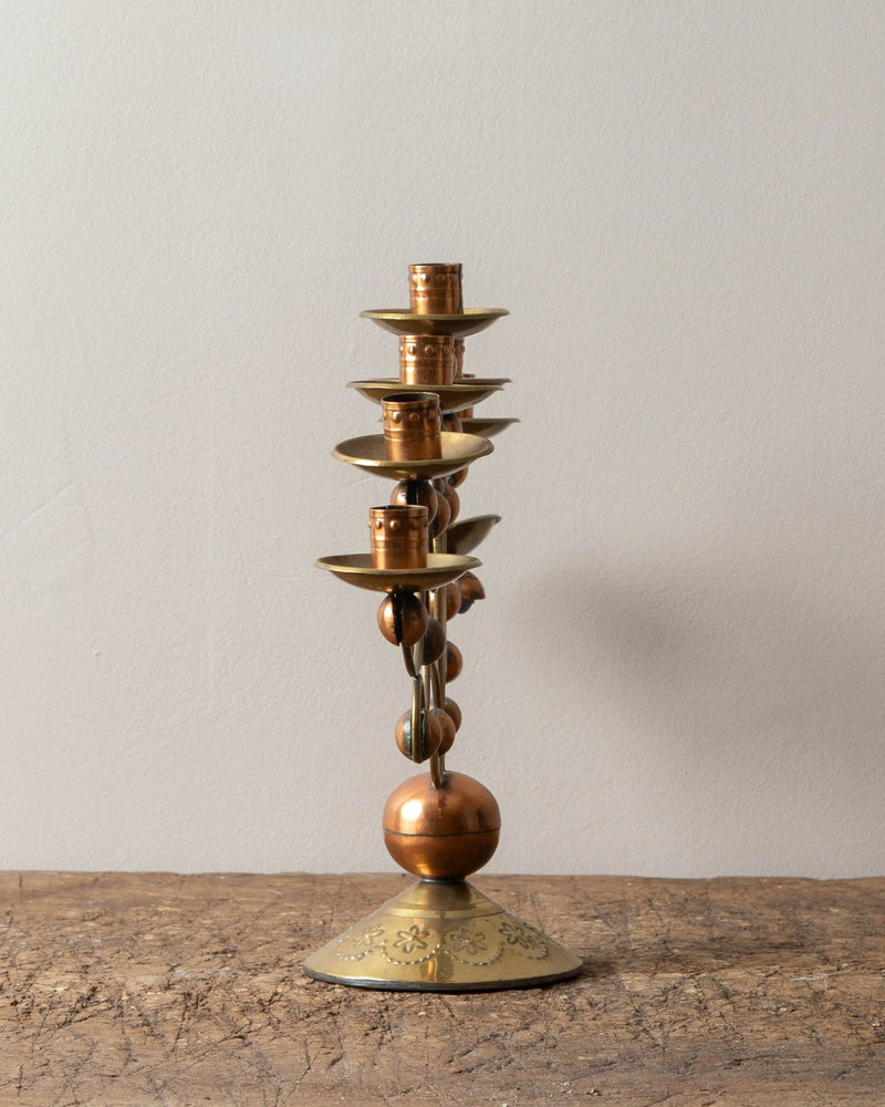 Brass + Copper Mexican Candelabra - Lone Fox