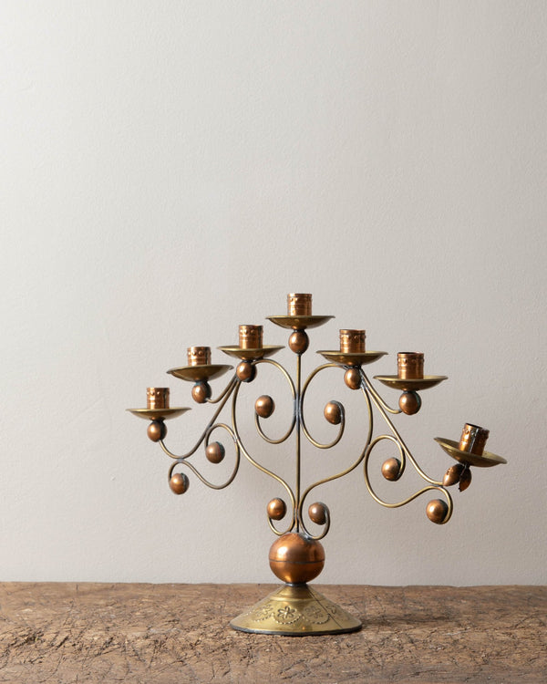 Brass + Copper Mexican Candelabra - Lone Fox