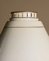 Brass & Cream Double-Shade Bouillotte-Style Table Lamp, France, 1950's - Lone Fox