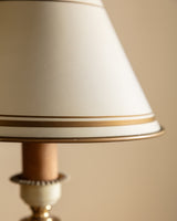 Brass & Cream Double-Shade Bouillotte-Style Table Lamp, France, 1950's - Lone Fox