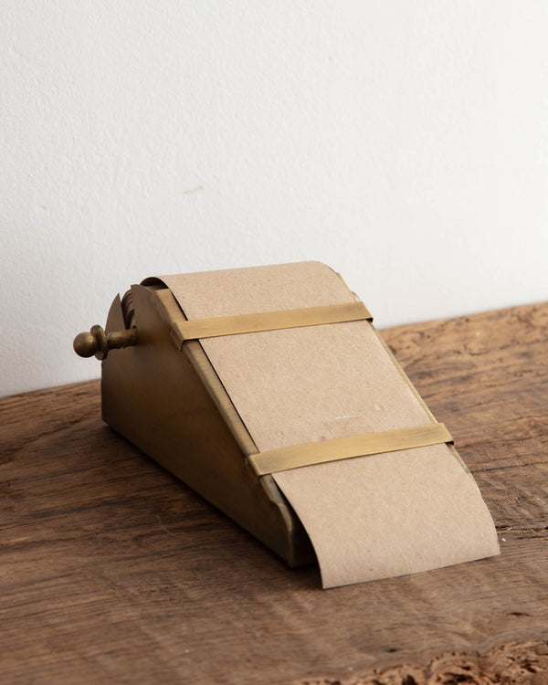 Brass Desktop Note Roll Dispenser - Lone Fox