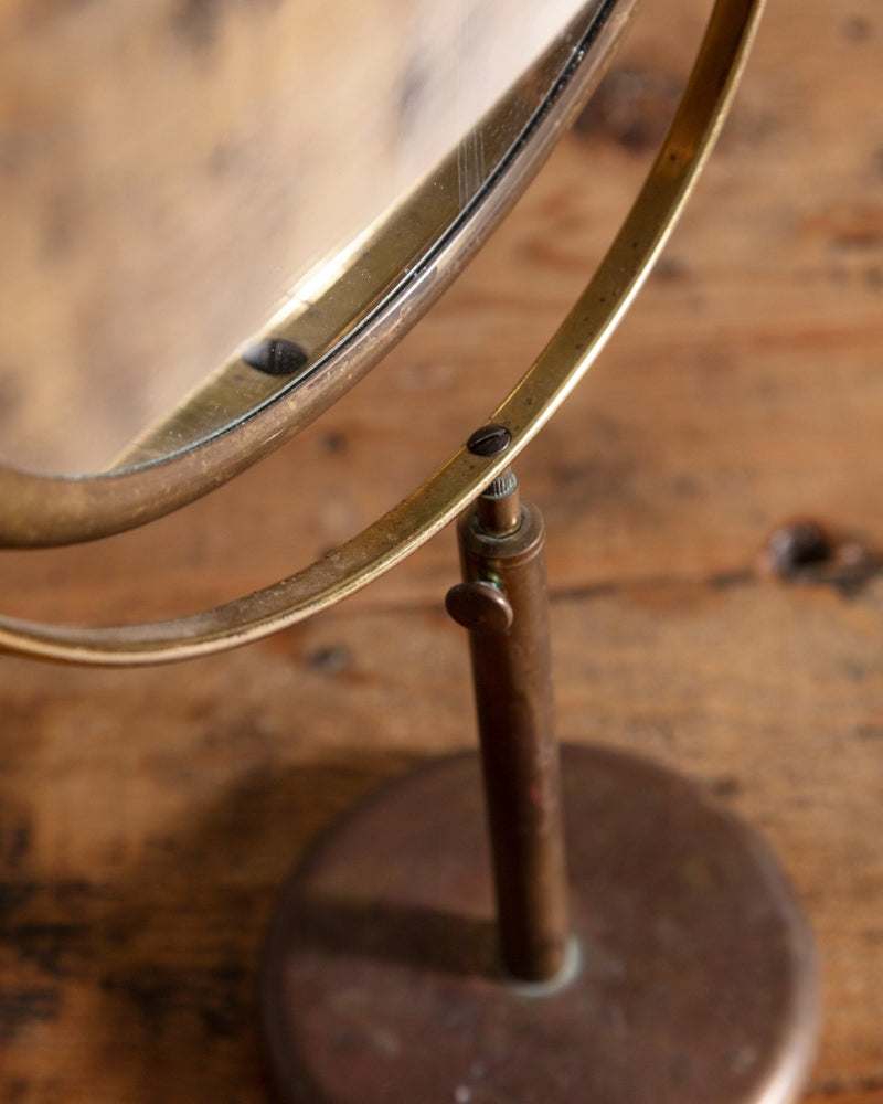 Brass Double Sided Mirror/Magnifier, Italy, 1950's - Lone Fox
