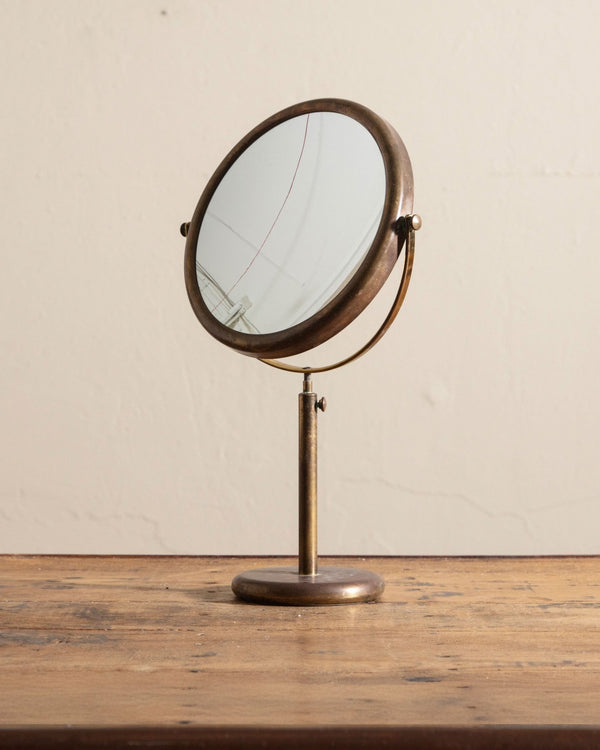 Brass Double Sided Mirror/Magnifier, Italy, 1950's - Lone Fox