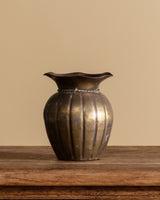 Brass Fluted Vase with Tassel, India, Mid-20th Century - Lone Fox