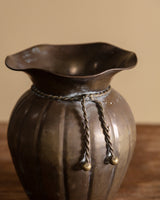 Brass Fluted Vase with Tassel, India, Mid-20th Century - Lone Fox