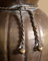 Brass Fluted Vase with Tassel, India, Mid-20th Century - Lone Fox