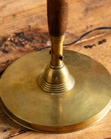 Brass & Green Glass Minsterial Lamp, Italy, 1920's - Lone Fox