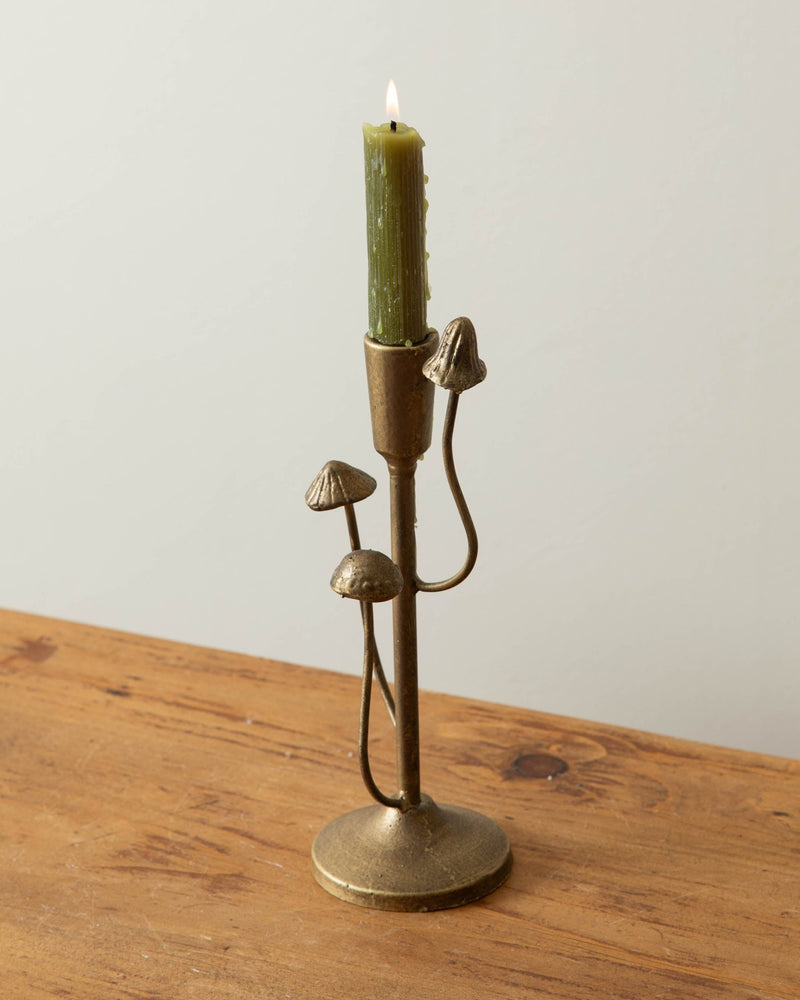 Brass Mushroom Taper Holder - Lone Fox