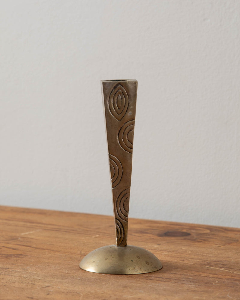 Brass Post Modern Taper Holder - Lone Fox