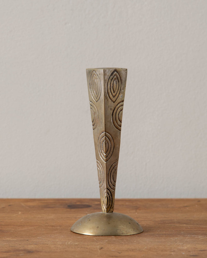 Brass Post Modern Taper Holder - Lone Fox