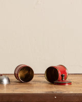 Brass & Red Lacquered Tray w/ Canisters Set - Lone Fox