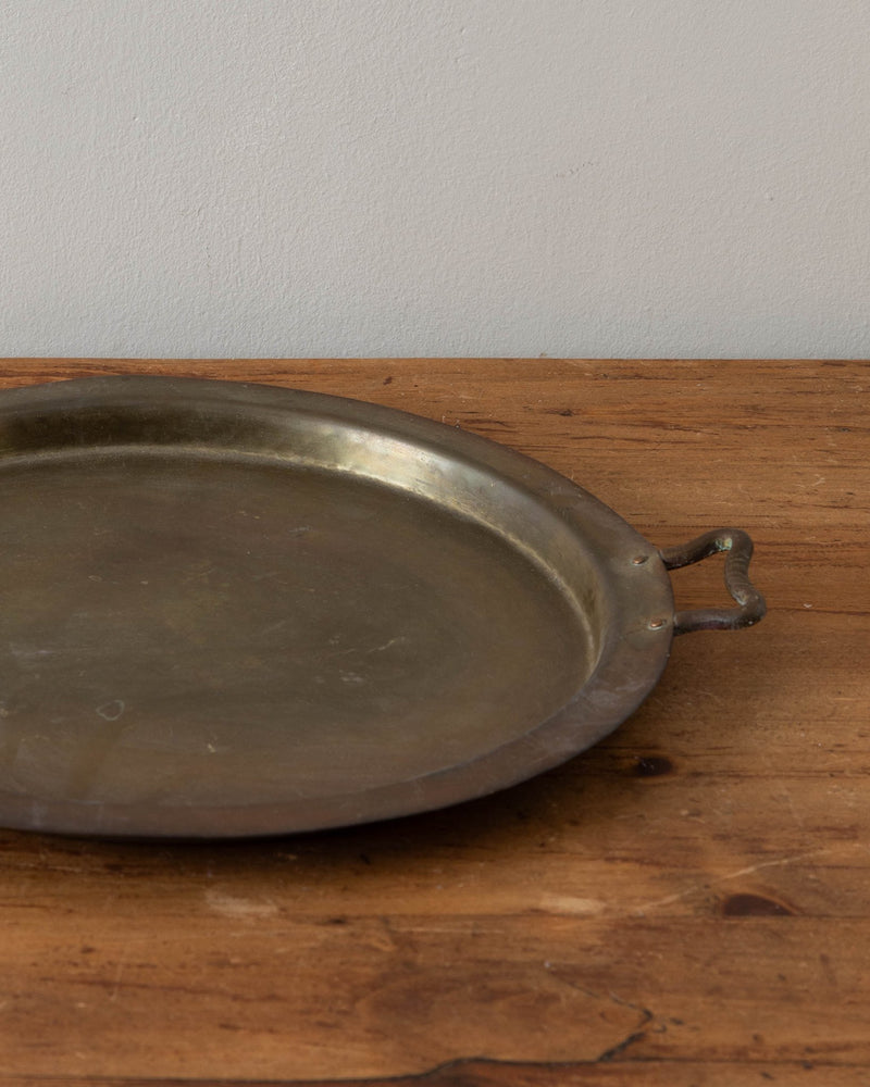 Brass Round Handled Tray - Lone Fox