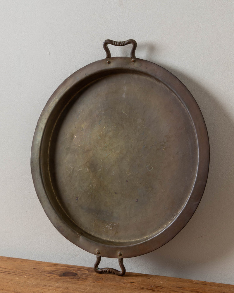 Brass Round Handled Tray - Lone Fox