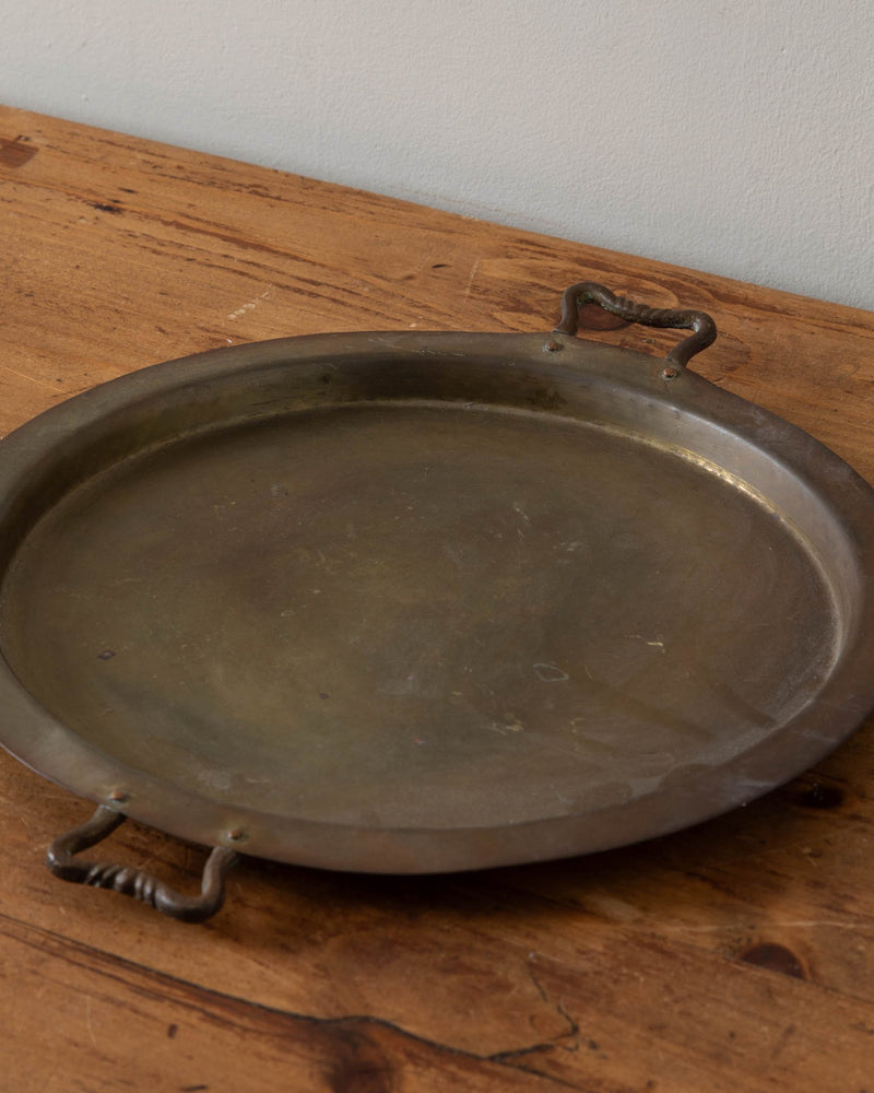 Brass Round Handled Tray - Lone Fox