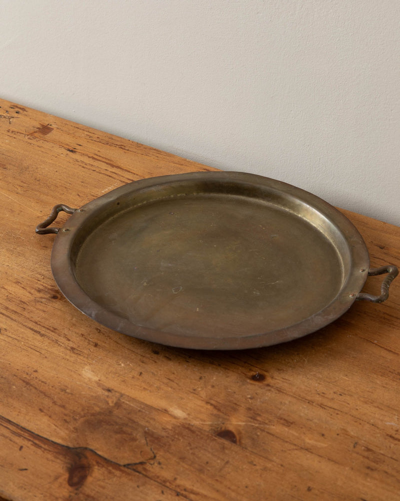 Brass Round Handled Tray - Lone Fox