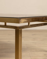 Brass & Smoked Glass Coffee Table Manner of Guy Lefevre, 1970's - Lone Fox