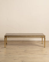 Brass & Smoked Glass Coffee Table Manner of Guy Lefevre, 1970's - Lone Fox