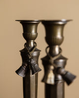 Brass Tassel Taper Holders, Pair, English, Late 19th Century - Lone Fox