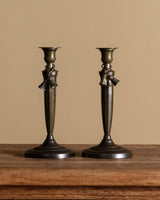 Brass Tassel Taper Holders, Pair, English, Late 19th Century - Lone Fox