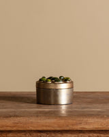 Brass Trinket Box with Green Cabochons, Mexico, 1960's - Lone Fox