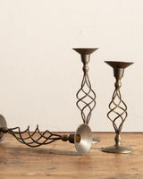 Brass Twisted Taper Holders, Set of 3 - Lone Fox
