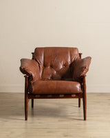 Brazilian Mahogany & Leather Lounge Chairs, Brazil, 1960's (2 Available) - Lone Fox