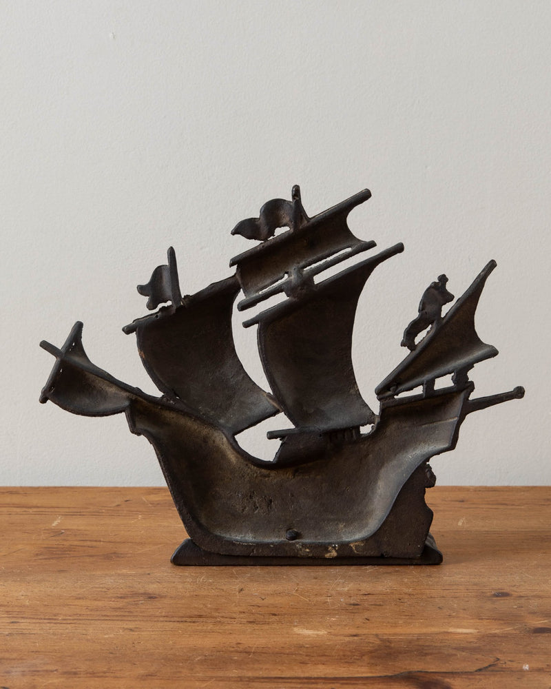 Bronze Ship Sculpture / Door Stop - Lone Fox