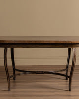 Bronzed Iron & Parchment Dining Table, France, 1980's - Lone Fox