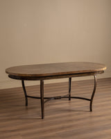 Bronzed Iron & Parchment Dining Table, France, 1980's - Lone Fox