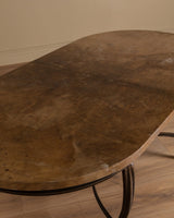 Bronzed Iron & Parchment Dining Table, France, 1980's - Lone Fox