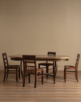 Bronzed Iron & Parchment Dining Table, France, 1980's - Lone Fox
