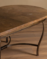 Bronzed Iron & Parchment Dining Table, France, 1980's - Lone Fox
