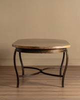 Bronzed Iron & Parchment Dining Table, France, 1980's - Lone Fox