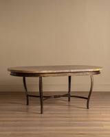 Bronzed Iron & Parchment Dining Table, France, 1980's - Lone Fox