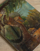 Brugge Bridge Landscape Oil Painting, Belgium, 19th Century - Lone Fox