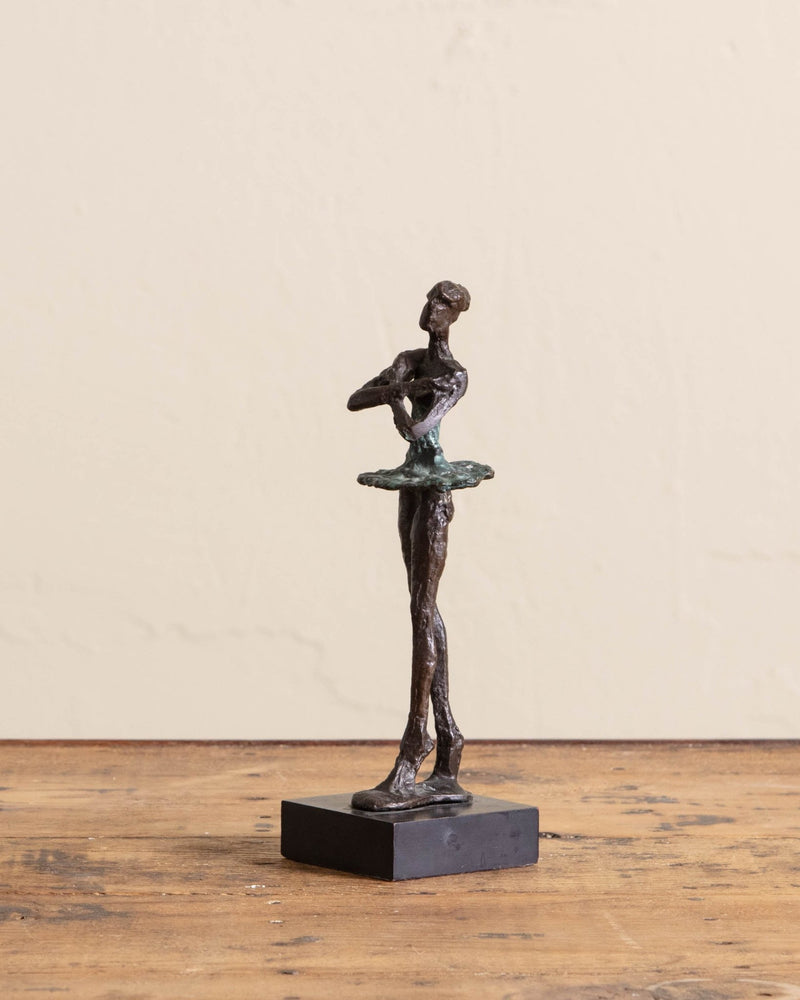 Brutalist Bronze Ballerina Statue - Lone Fox
