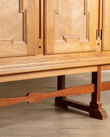 Brutalist Carved Oak Sideboard, Denmark, 1970's - Lone Fox