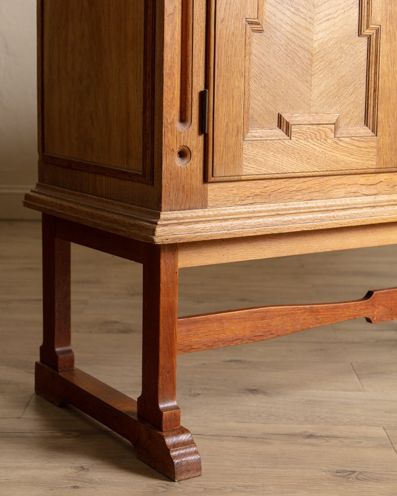 Brutalist Carved Oak Sideboard, Denmark, 1970's - Lone Fox