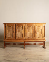 Brutalist Carved Oak Sideboard, Denmark, 1970's - Lone Fox