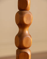 Brutalist Carved Pine Floor Lamp, Scandinavia, 1970's - Lone Fox