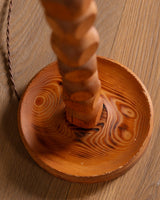 Brutalist Carved Pine Floor Lamp, Scandinavia, 1970's - Lone Fox