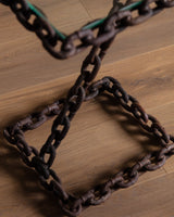 Brutalist Chain Link & Glass Side Tables, France, 1970's (2 Available) - Lone Fox