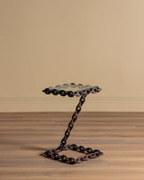 Brutalist Chain Link & Glass Side Tables, France, 1970's (2 Available) - Lone Fox