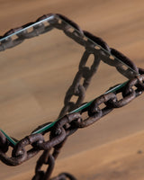 Brutalist Chain Link & Glass Side Tables, France, 1970's (2 Available) - Lone Fox