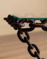 Brutalist Chain Link & Glass Side Tables, France, 1970's (2 Available) - Lone Fox