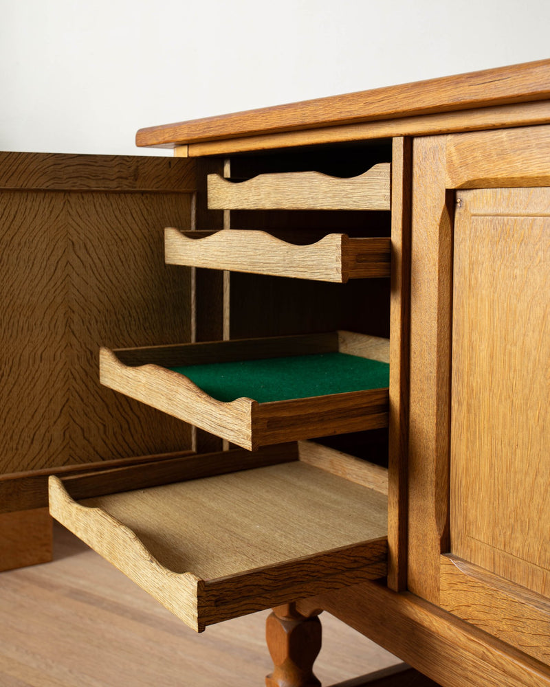 Brutalist Danish Oak Sideboard - Lone Fox