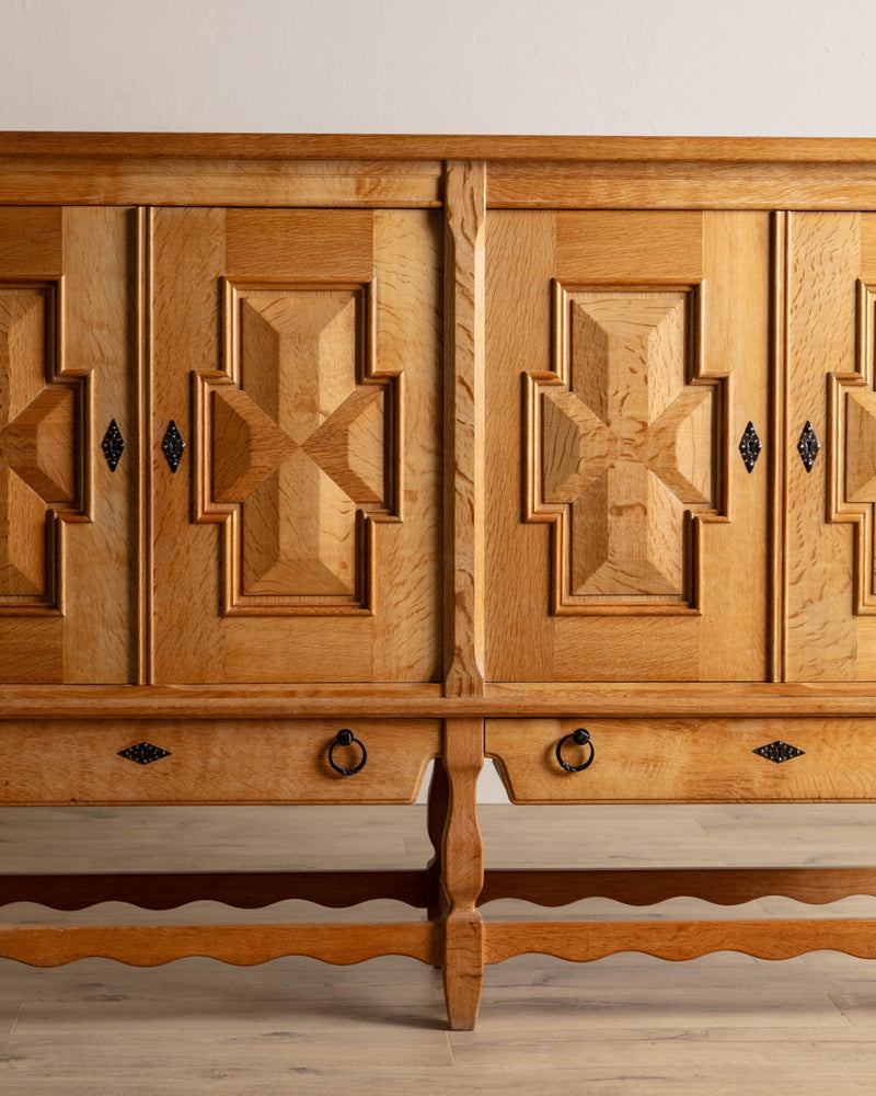 Brutalist Danish Oak Sideboard by Henning Kjaernulf, 1970's - Lone Fox