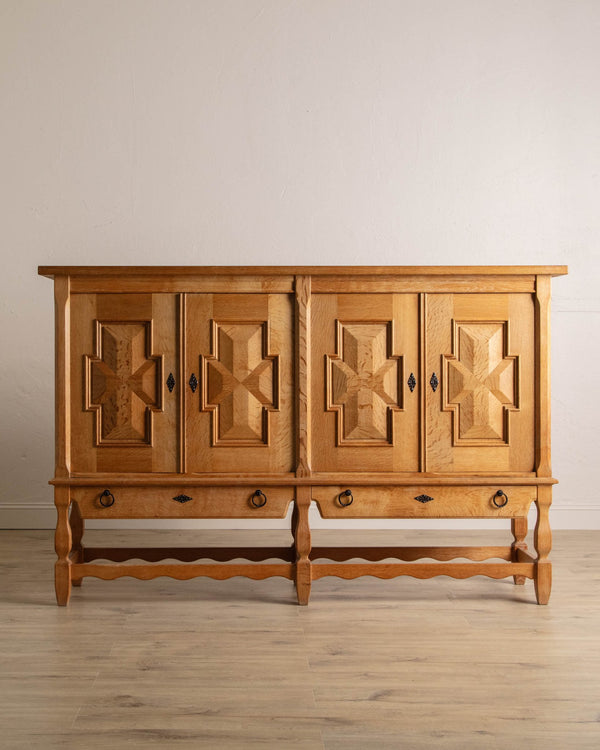 Brutalist Danish Oak Sideboard by Henning Kjaernulf, 1970's - Lone Fox