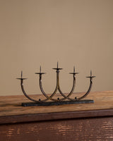 Brutalist Hammered Copper 5 Arm Candle Holder, 1960's - Lone Fox