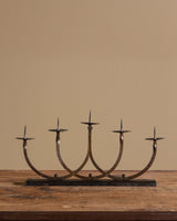 Brutalist Hammered Copper 5 Arm Candle Holder, 1960's - Lone Fox